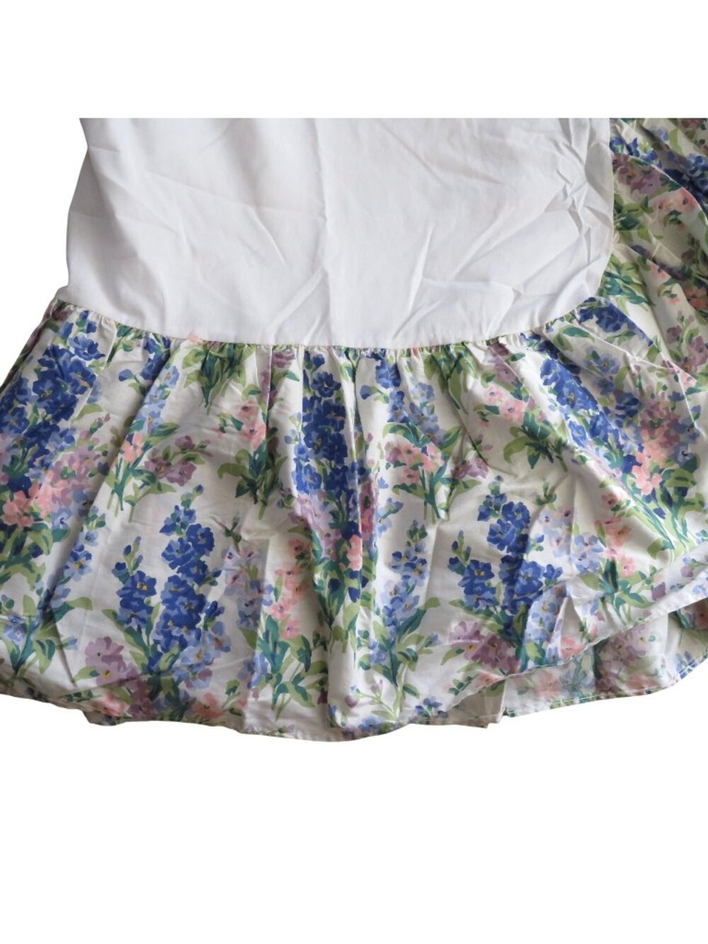 Vintage Laura Ashley Abbeville Floral King Bed Skirt 13" Drop Cottage USA Made